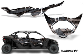 Half Graphics Kit Decal Wrap For Can-Am Maverick X3 MAX DS RS 4D 2016+ SUBDUED-atv motorcycle utv parts accessories gear helmets jackets gloves pantsAll Terrain Depot
