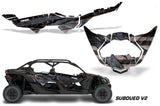 Half Graphics Kit Decal Wrap For Can-Am Maverick X3 MAX DS RS 4D 2016+ SUBDUED