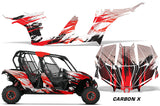 UTV Decal Graphic Kit Wrap For Can-Am Maverick MAX 1000R 4 Door 2017-2018 CARBONX RED