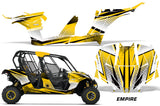 UTV Decal Graphic Kit Wrap For Can-Am Maverick MAX 1000R 4 Door 2017-2018 EMPIRE YELLOW