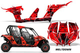 UTV Decal Graphic Kit Wrap For Can-Am Maverick MAX 1000R 4 Door 2017-2018 MELTDOWN BLACK RED