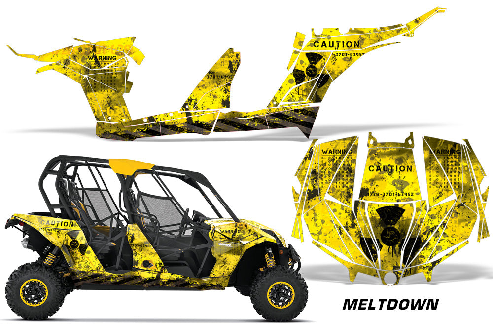 UTV Decal Graphic Kit Wrap For Can-Am Maverick MAX 1000R 4 Door 2017-2018 MELTDOWN BLACK YELLOW-atv motorcycle utv parts accessories gear helmets jackets gloves pantsAll Terrain Depot