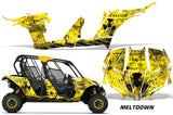 UTV Decal Graphic Kit Wrap For Can-Am Maverick MAX 1000R 4 Door 2017-2018 MELTDOWN BLACK YELLOW