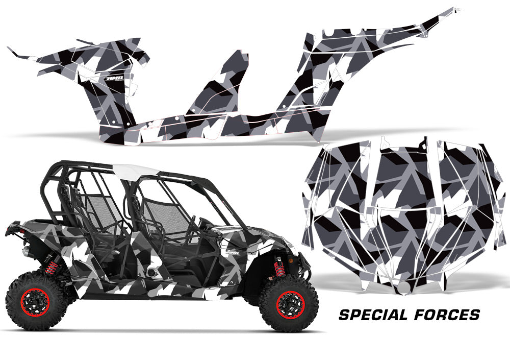 UTV Decal Graphic Kit Wrap For Can-Am Maverick MAX 1000R 4 Door 2017-2018 SPECIAL FORCES WHITE-atv motorcycle utv parts accessories gear helmets jackets gloves pantsAll Terrain Depot