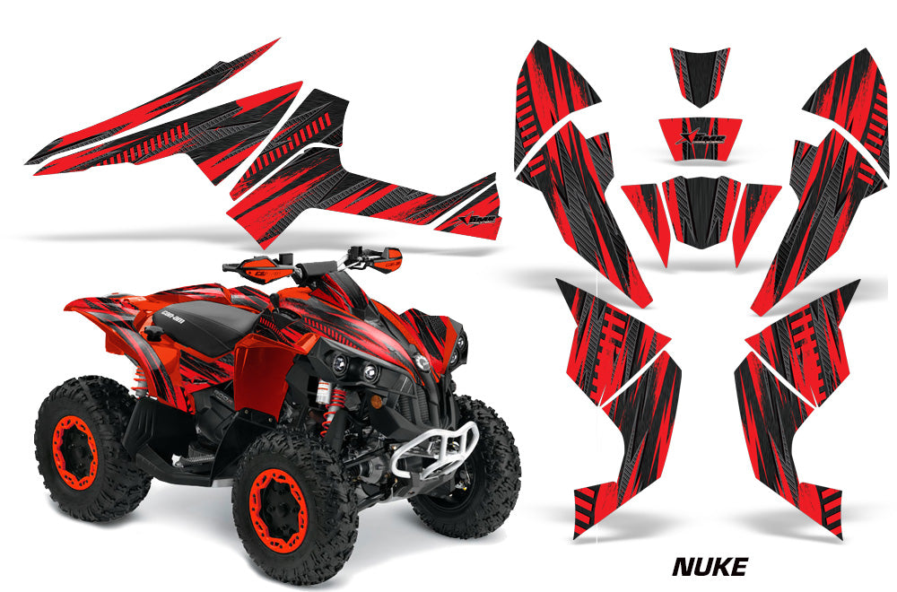 ATV Decal Graphics Kit Quad Wrap For Can-Am Renegade 500 X/R 800X/R 1000 NUKE RED-atv motorcycle utv parts accessories gear helmets jackets gloves pantsAll Terrain Depot