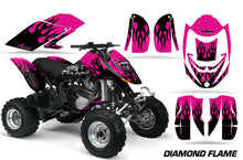 Load image into Gallery viewer, ATV Graphics Kit Decal Quad Wrap For Can-Am Bombardier DS650 DS 650 DIAMOND FLAMES BLACK PINK-atv motorcycle utv parts accessories gear helmets jackets gloves pantsAll Terrain Depot
