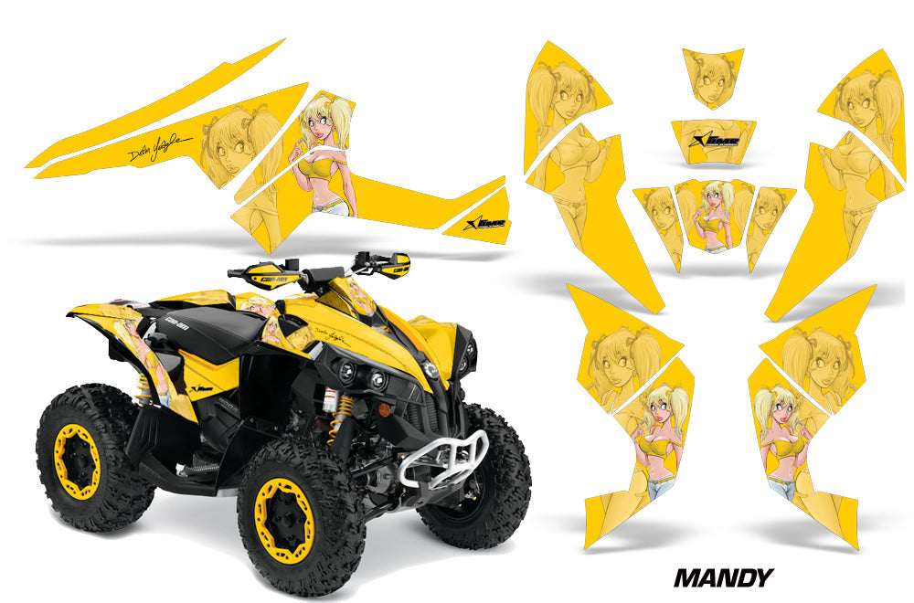 ATV Decal Graphics Kit Quad Wrap For Can-Am Renegade 500 X/R 800X/R 1000 MANDY YELLOW-atv motorcycle utv parts accessories gear helmets jackets gloves pantsAll Terrain Depot