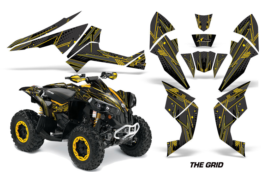ATV Decal Graphics Kit Quad Wrap For Can-Am Renegade 500 X/R 800X/R 1000 THE GRID YELLOW-atv motorcycle utv parts accessories gear helmets jackets gloves pantsAll Terrain Depot