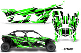 Full Graphics Kit Decal Wrap For Can-Am Maverick X3 MAX DS RS 4D 2016+ ATTACK GREEN