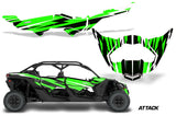Half Graphics Kit Decal Wrap For Can-Am Maverick X3 MAX DS RS 4D 2016+ ATTACK GREEN