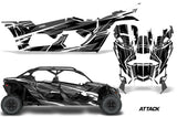 Full Graphics Kit Decal Wrap For Can-Am Maverick X3 MAX DS RS 4D 2016+ ATTACK BLACK