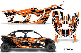 Full Graphics Kit Decal Wrap For Can-Am Maverick X3 MAX DS RS 4D 2016+ ATTACK ORANGE-atv motorcycle utv parts accessories gear helmets jackets gloves pantsAll Terrain Depot