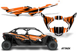 Half Graphics Kit Decal Wrap For Can-Am Maverick X3 MAX DS RS 4D 2016+ ATTACK ORANGE