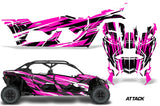 Full Graphics Kit Decal Wrap For Can-Am Maverick X3 MAX DS RS 4D 2016+ ATTACK PINK