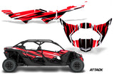 Half Graphics Kit Decal Wrap For Can-Am Maverick X3 MAX DS RS 4D 2016+ ATTACK RED