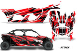 Full Graphics Kit Decal Wrap For Can-Am Maverick X3 MAX DS RS 4D 2016+ ATTACK RED