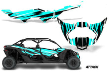 Load image into Gallery viewer, Half Graphics Kit Decal Wrap For Can-Am Maverick X3 MAX DS RS 4D 2016+ ATTACK TEAL-atv motorcycle utv parts accessories gear helmets jackets gloves pantsAll Terrain Depot