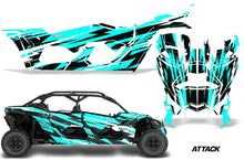 Load image into Gallery viewer, Full Graphics Kit Decal Wrap For Can-Am Maverick X3 MAX DS RS 4D 2016+ ATTACK TEAL-atv motorcycle utv parts accessories gear helmets jackets gloves pantsAll Terrain Depot