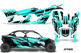 Full Graphics Kit Decal Wrap For Can-Am Maverick X3 MAX DS RS 4D 2016+ ATTACK TEAL