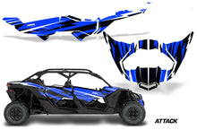 Load image into Gallery viewer, Half Graphics Kit Decal Wrap For Can-Am Maverick X3 MAX DS RS 4D 2016+ ATTACK BLUE-atv motorcycle utv parts accessories gear helmets jackets gloves pantsAll Terrain Depot