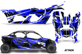 Full Graphics Kit Decal Wrap For Can-Am Maverick X3 MAX DS RS 4D 2016+ ATTACK BLUE