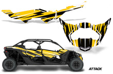 Load image into Gallery viewer, Half Graphics Kit Decal Wrap For Can-Am Maverick X3 MAX DS RS 4D 2016+ ATTACK YELLOW-atv motorcycle utv parts accessories gear helmets jackets gloves pantsAll Terrain Depot