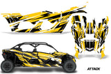 Full Graphics Kit Decal Wrap For Can-Am Maverick X3 MAX DS RS 4D 2016+ ATTACK YELLOW