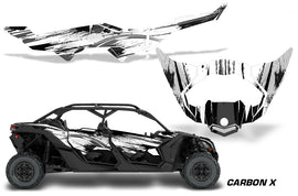 Half Graphics Kit Decal Wrap For Can-Am Maverick X3 MAX DS RS 4D 2016+ CARBONX BLACK-atv motorcycle utv parts accessories gear helmets jackets gloves pantsAll Terrain Depot