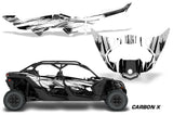 Half Graphics Kit Decal Wrap For Can-Am Maverick X3 MAX DS RS 4D 2016+ CARBONX BLACK