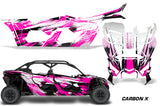Full Graphics Kit Decal Wrap For Can-Am Maverick X3 MAX DS RS 4D 2016+ CARBONX PINK