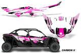 Half Graphics Kit Decal Wrap For Can-Am Maverick X3 MAX DS RS 4D 2016+ CARBONX PINK