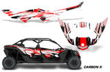Half Graphics Kit Decal Wrap For Can-Am Maverick X3 MAX DS RS 4D 2016+ CARBONX RED