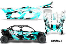 Load image into Gallery viewer, Full Graphics Kit Decal Wrap For Can-Am Maverick X3 MAX DS RS 4D 2016+ CARBONX TEAL-atv motorcycle utv parts accessories gear helmets jackets gloves pantsAll Terrain Depot