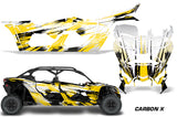 Full Graphics Kit Decal Wrap For Can-Am Maverick X3 MAX DS RS 4D 2016+ CARBONX YELLOW