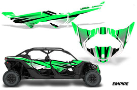 Half Graphics Kit Decal Wrap For Can-Am Maverick X3 MAX DS RS 4D 2016+ EMPIRE GREEN-atv motorcycle utv parts accessories gear helmets jackets gloves pantsAll Terrain Depot