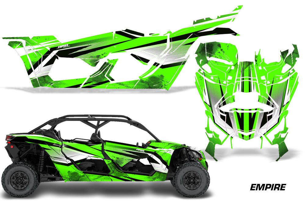Full Graphics Kit Decal Wrap For Can-Am Maverick X3 MAX DS RS 4D 2016+ EMPIRE GREEN-atv motorcycle utv parts accessories gear helmets jackets gloves pantsAll Terrain Depot