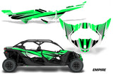 Half Graphics Kit Decal Wrap For Can-Am Maverick X3 MAX DS RS 4D 2016+ EMPIRE GREEN