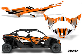 Half Graphics Kit Decal Wrap For Can-Am Maverick X3 MAX DS RS 4D 2016+ EMPIRE ORANGE-atv motorcycle utv parts accessories gear helmets jackets gloves pantsAll Terrain Depot