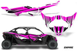 Half Graphics Kit Decal Wrap For Can-Am Maverick X3 MAX DS RS 4D 2016+ EMPIRE PINK-atv motorcycle utv parts accessories gear helmets jackets gloves pantsAll Terrain Depot
