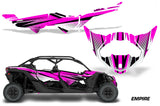 Half Graphics Kit Decal Wrap For Can-Am Maverick X3 MAX DS RS 4D 2016+ EMPIRE PINK