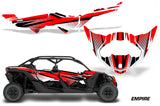 Half Graphics Kit Decal Wrap For Can-Am Maverick X3 MAX DS RS 4D 2016+ EMPIRE RED