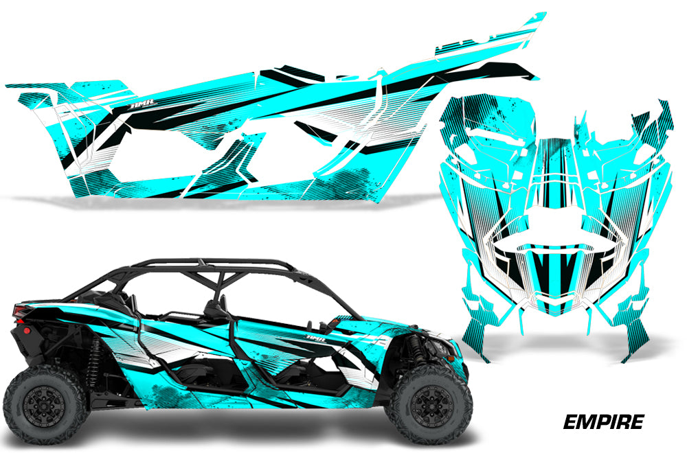 Full Graphics Kit Decal Wrap For Can-Am Maverick X3 MAX DS RS 4D 2016+ EMPIRE TEAL-atv motorcycle utv parts accessories gear helmets jackets gloves pantsAll Terrain Depot