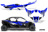 Half Graphics Kit Decal Wrap For Can-Am Maverick X3 MAX DS RS 4D 2016+ EMPIRE BLUE