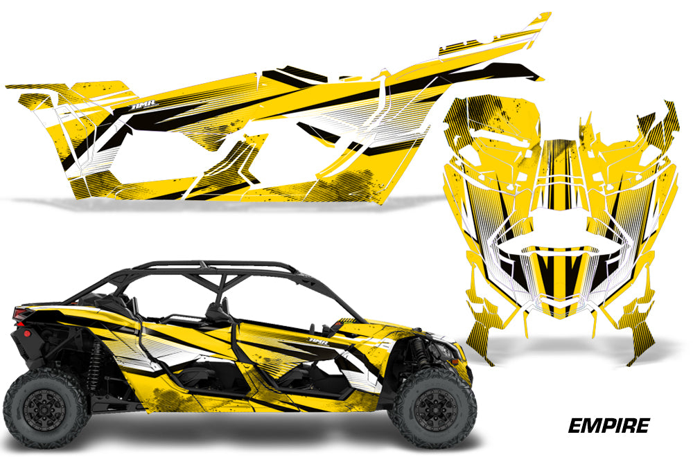 Full Graphics Kit Decal Wrap For Can-Am Maverick X3 MAX DS RS 4D 2016+ EMPIRE YELLOW-atv motorcycle utv parts accessories gear helmets jackets gloves pantsAll Terrain Depot