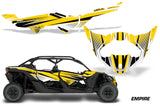 Half Graphics Kit Decal Wrap For Can-Am Maverick X3 MAX DS RS 4D 2016+ EMPIRE YELLOW