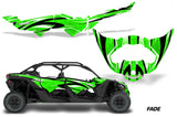 Half Graphics Kit Decal Wrap For Can-Am Maverick X3 MAX DS RS 4D 2016+ FADE GREEN