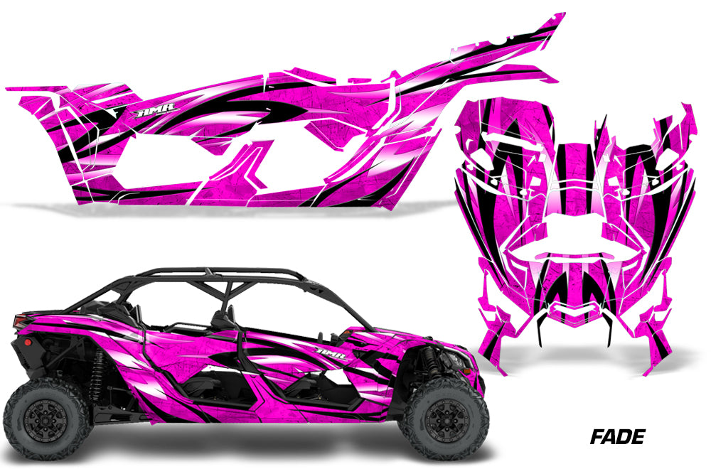 Full Graphics Kit Decal Wrap For Can-Am Maverick X3 MAX DS RS 4D 2016+ FADE PINK-atv motorcycle utv parts accessories gear helmets jackets gloves pantsAll Terrain Depot