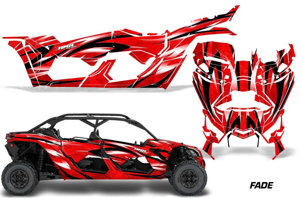 Full Graphics Kit Decal Wrap For Can-Am Maverick X3 MAX DS RS 4D 2016+ FADE RED-atv motorcycle utv parts accessories gear helmets jackets gloves pantsAll Terrain Depot