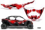 Half Graphics Kit Decal Wrap For Can-Am Maverick X3 MAX DS RS 4D 2016+ FADE RED