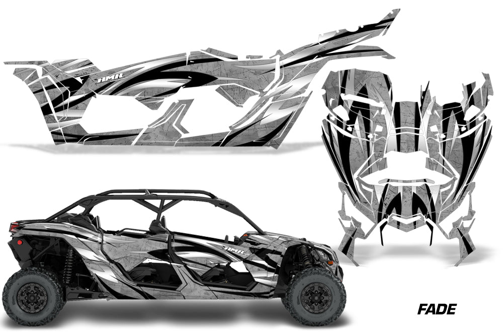 Full Graphics Kit Decal Wrap For Can-Am Maverick X3 MAX DS RS 4D 2016+ FADE SILVER-atv motorcycle utv parts accessories gear helmets jackets gloves pantsAll Terrain Depot